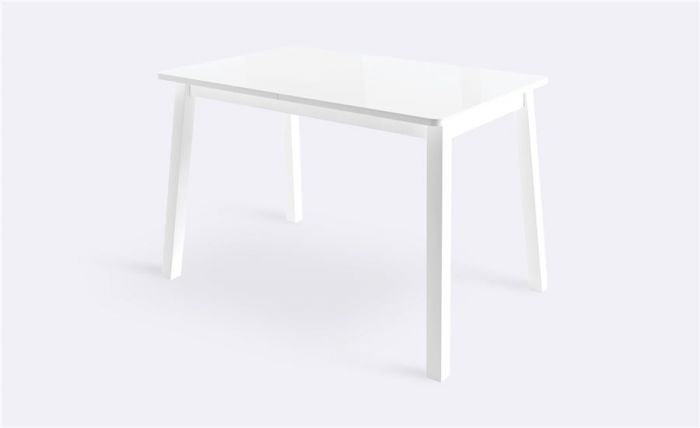 ТИРК стол раздвижной со стеклом 110(140)х70, Белый-Белый