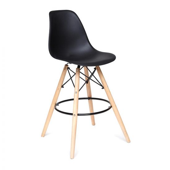 Стул барный Cindy Bar Chair (mod. 80-1) дерево бук-металл-пластик, 50 х 51 х 109 см, Black (Черный) 3010- натуральный
