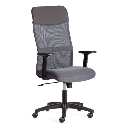 Кресло PRACTIC PLT ткань-кож-зам, серый-металлик, TW-12-W-12-36