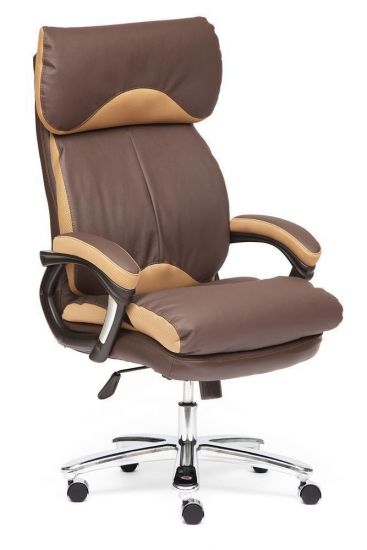 Кресло GRAND кож-зам-ткань, коричневый-бронзовый, 36-36-21