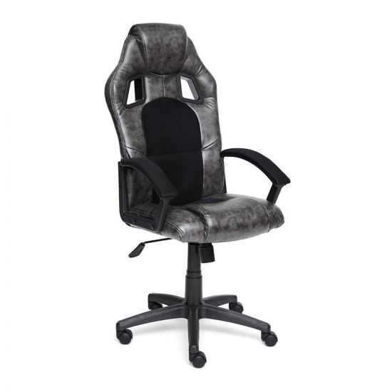 Кресло компьютерное Driver кож-зам-ткань, серый-черный