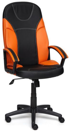 Кресло TWISTER кож-зам, черный-оранжевый, 36-6-14-43
