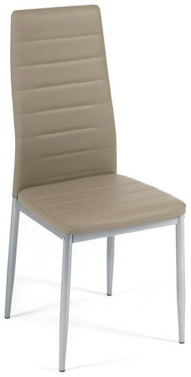 Стул Easy Chair (mod. 24) металл-экокожа, пепельно-коричневый-серый