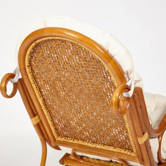 Кресло-качалка MILANO (разборная) - без подушки - ротанг top quality, 58x136x103 см, Cognac (коньяк)