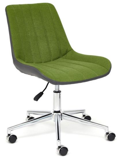 Кресло STYLE экошерсть-кож-зам, зеленый-металик, C 36