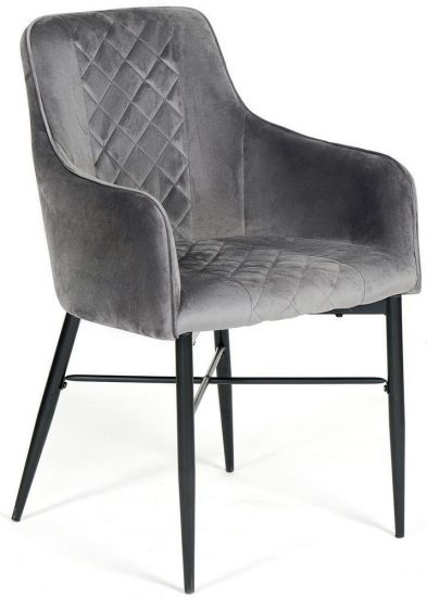 Кресло FORZA (mod.5175-2) металл-вельвет, 58 x 59,5 x 88 см, серый-черный