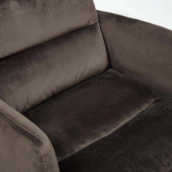 Кресло ALFRED с банкеткой (mod. DM7574-1) металл, ткань, 50*55*86, 43*43.5*39, коричневый (37-brown)