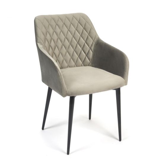 Кресло BREMO (mod. 708) ткань-металл, 58х55х83 см, высота до сиденья 48 см, серый barkhat 26-черный
