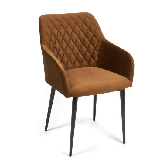 Кресло BREMO (mod. 708) ткань-металл, 58х55х83 см, высота до сиденья 48 см, коричневый barkhat 11-черный