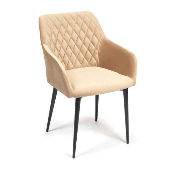 Кресло BREMO (mod. 708) ткань-металл, 58х55х83 см, высота до сиденья 48 см, бежевый barkhat 5-черный