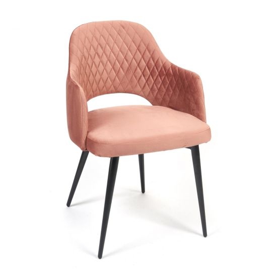 Кресло VALKYRIA (mod. 711) ткань-металл, 55х55х80 см, высота до сиденья 48 см, коралловый barkhat 15 -черный