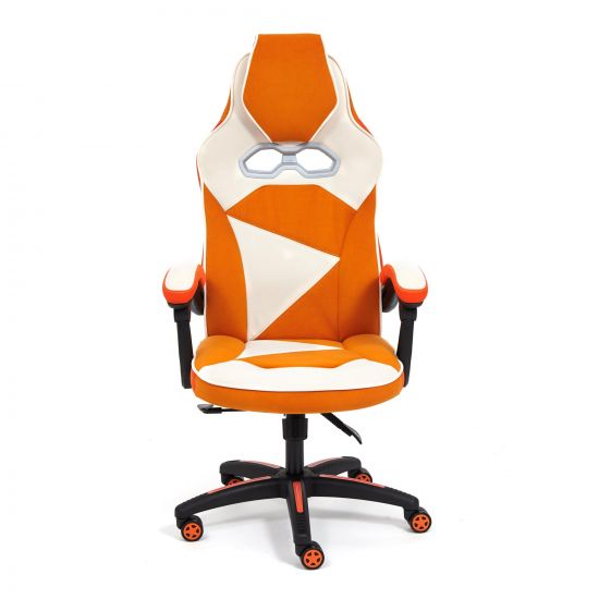 Кресло ARENA флок-ткань, молочный-оранжевый, 4-18-07