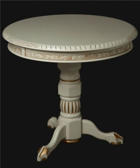 Кофейный стол "Милорд-d70" (1013+патина золото) Слоновая кость