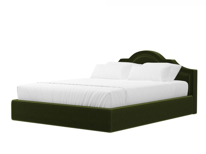 101124 Интерьерная кровать Афина | Микровельвет | Зеленый
