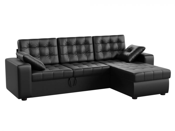 28980 Угловой диван Камелот | Экокожа | Черный