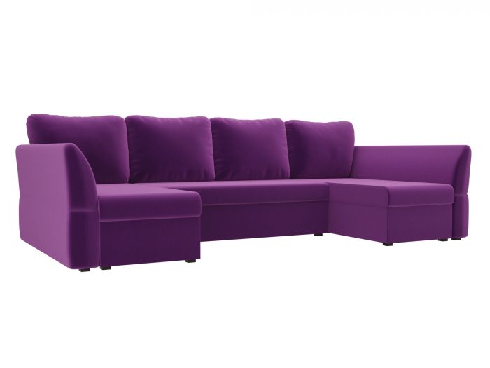 29331 П-образный диван Гесен | Микровельвет | Фиолетовый