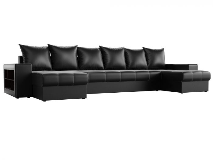 31521 П-образный диван Дубай | Экокожа | Черный