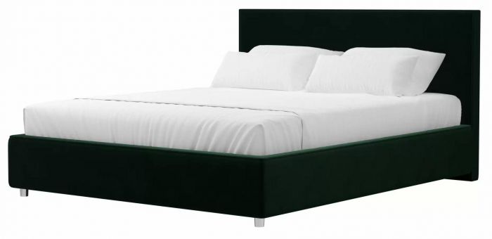 101076 Интерьерная кровать Кариба | Велюр | Зеленый