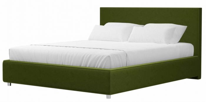 101081 Интерьерная кровать Кариба | Микровельвет | Зеленый