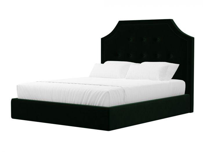 101093 Интерьерная кровать Кантри | Велюр | Зеленый