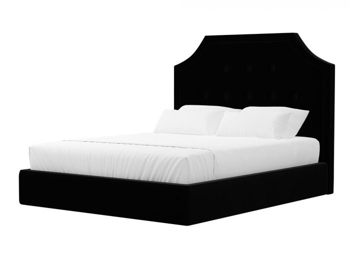 101097 Интерьерная кровать Кантри | Велюр | Черный