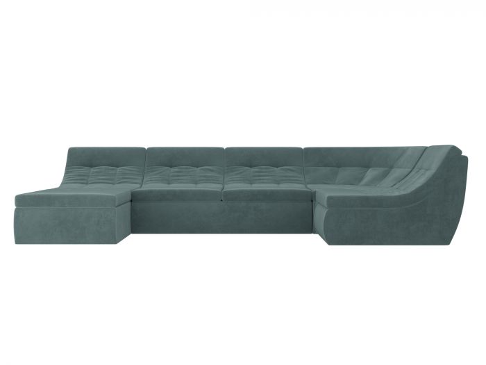 101847 П-образный модульный диван Холидей | Велюр | бирюзовый
