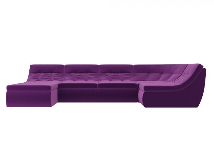 101856 П-образный модульный диван Холидей | Микровельвет | Фиолетовый