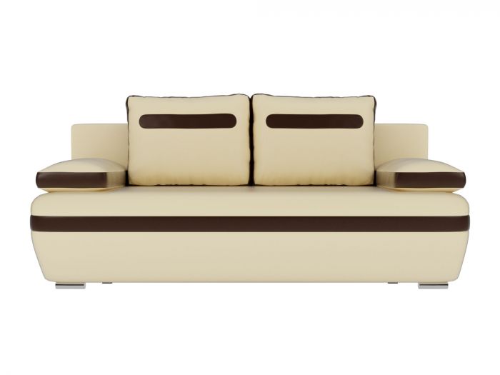 100320 Прямой диван Каир | Экокожа | бежевый | коричневый