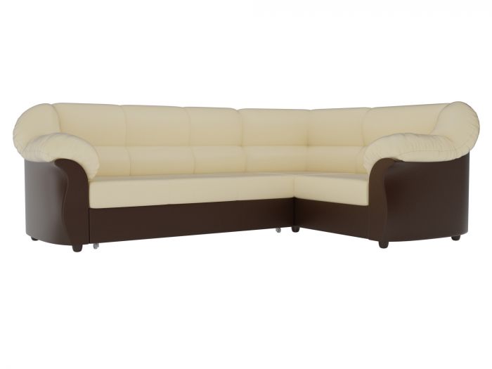 29430 Угловой диван Карнелла | Экокожа | бежевый | коричневый