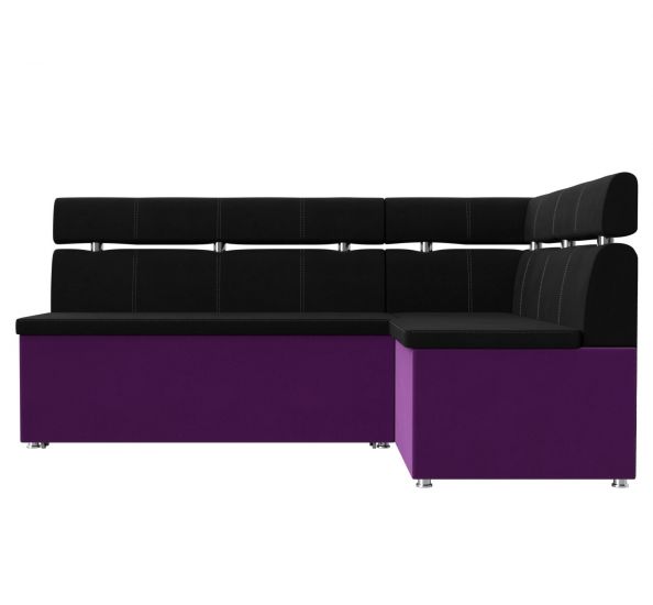 28779 Кухонный угловой диван Классик | Микровельвет | черный | фиолетовый