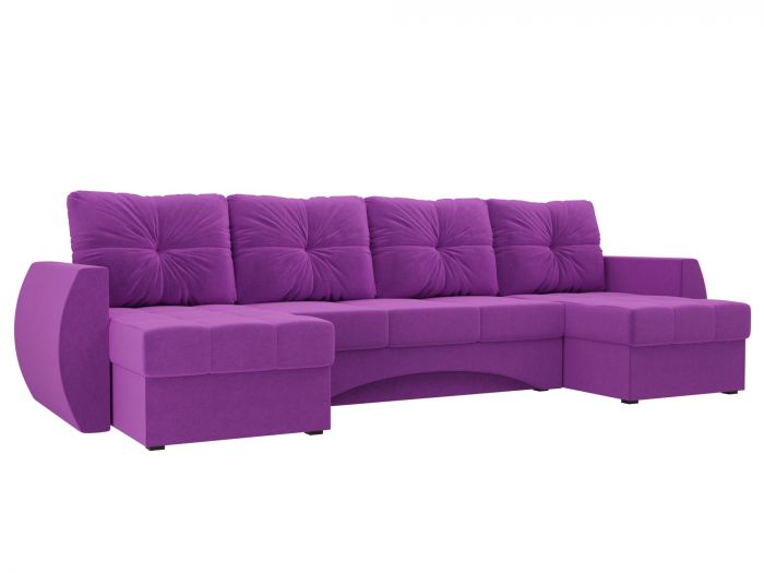 100992 П-образный диван Сатурн | Микровельвет | Фиолетовый