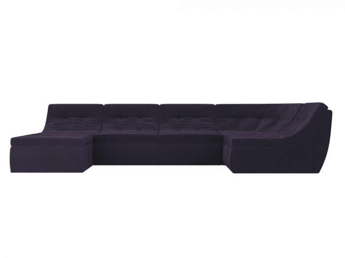 105165 П-образный модульный диван Холидей | Велюр | Фиолетовый