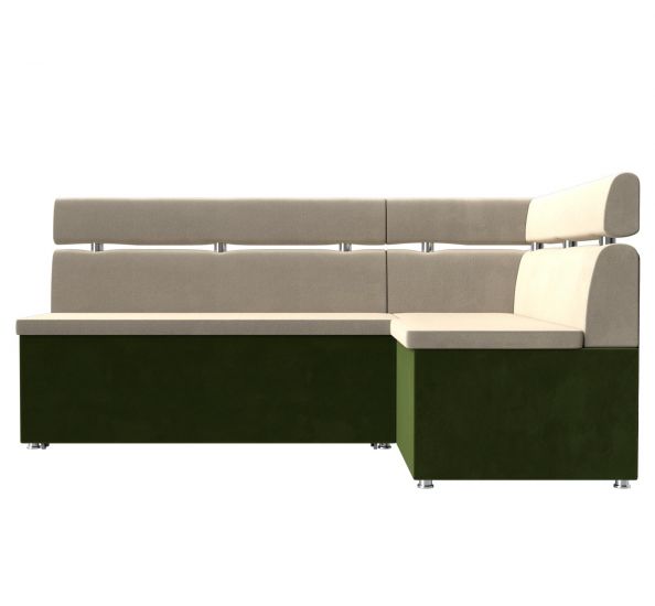106573 Кухонный угловой диван Классик | Микровельвет | бежевый | зеленый