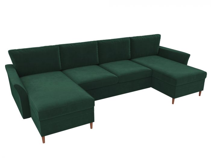 106301 П-образный диван София | Велюр | Зеленый