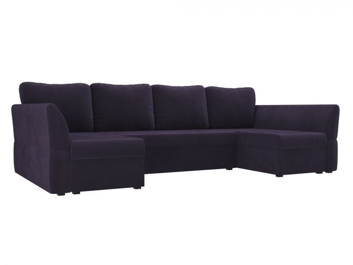 106800 П-образный диван Гесен | Велюр | Фиолетовый