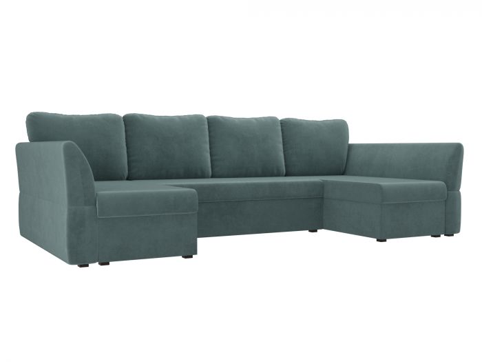 106802 П-образный диван Гесен | Велюр | бирюзовый