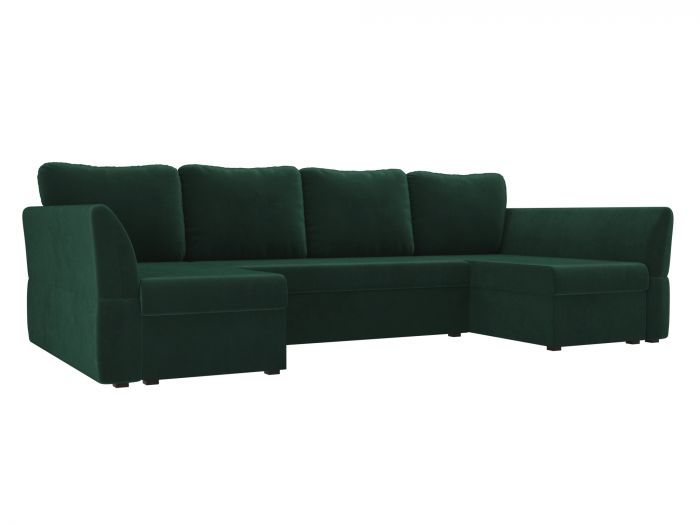 106803 П-образный диван Гесен | Велюр | Зеленый