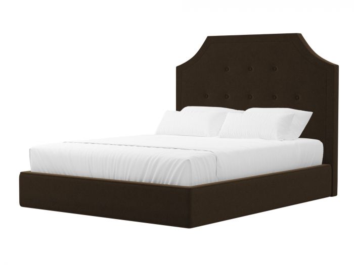 105352 Интерьерная кровать Кантри | Микровельвет | Коричневый