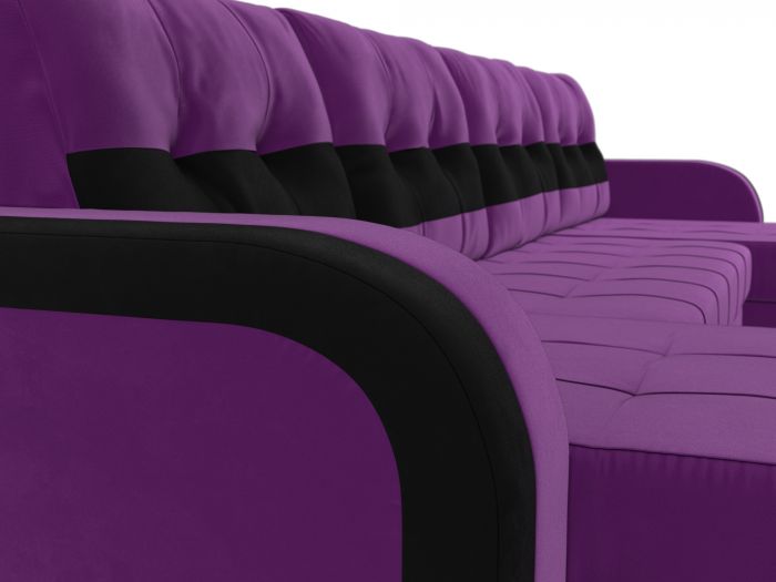 29549 П-образный диван Марсель | Микровельвет | Фиолетовый | Черный