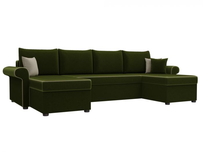 31568 П-образный диван Милфорд | Микровельвет | Зеленый