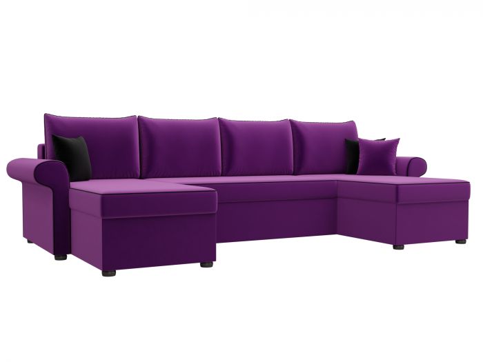 31572 П-образный диван Милфорд | Микровельвет | Фиолетовый