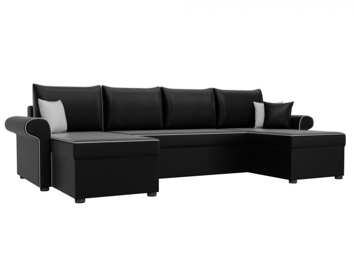 31582 П-образный диван Милфорд | Экокожа | Черный
