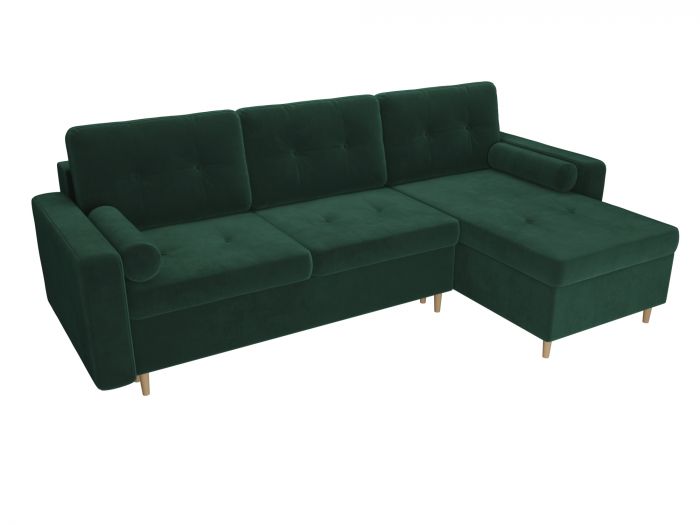 105780 Угловой диван Белфаст | Велюр | Зеленый