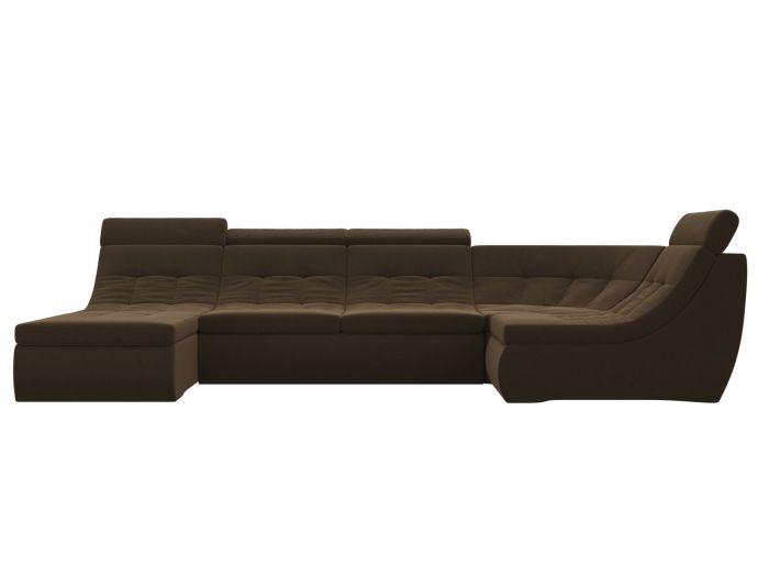 105590 П-образный модульный диван Холидей Люкс | Микровельвет | Коричневый