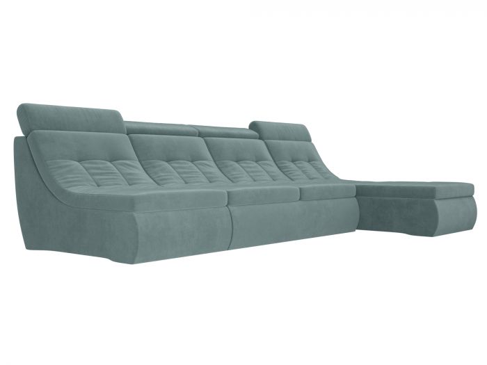 105554 Угловой модульный диван Холидей Люкс | Велюр | бирюзовый