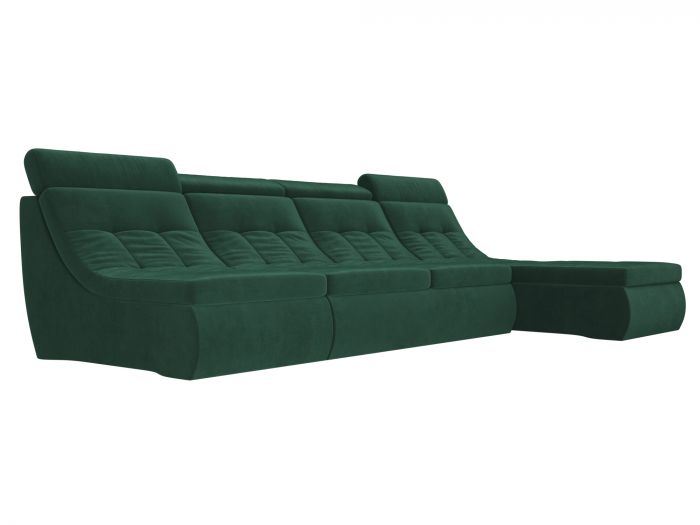 105555 Угловой модульный диван Холидей Люкс | Велюр | Зеленый