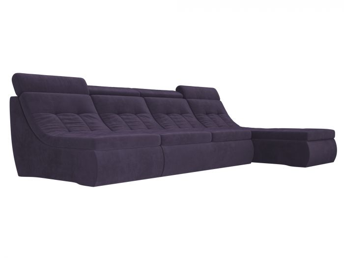 105559 Угловой модульный диван Холидей Люкс | Велюр | Фиолетовый