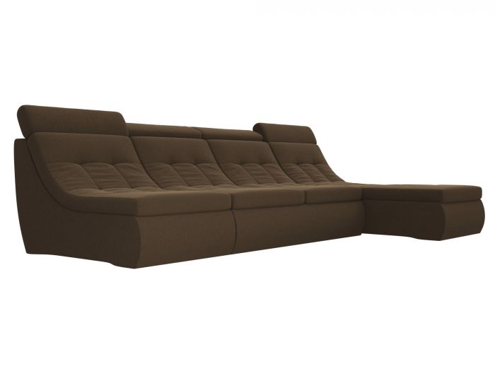 105565 Угловой модульный диван Холидей Люкс | Микровельвет | Коричневый