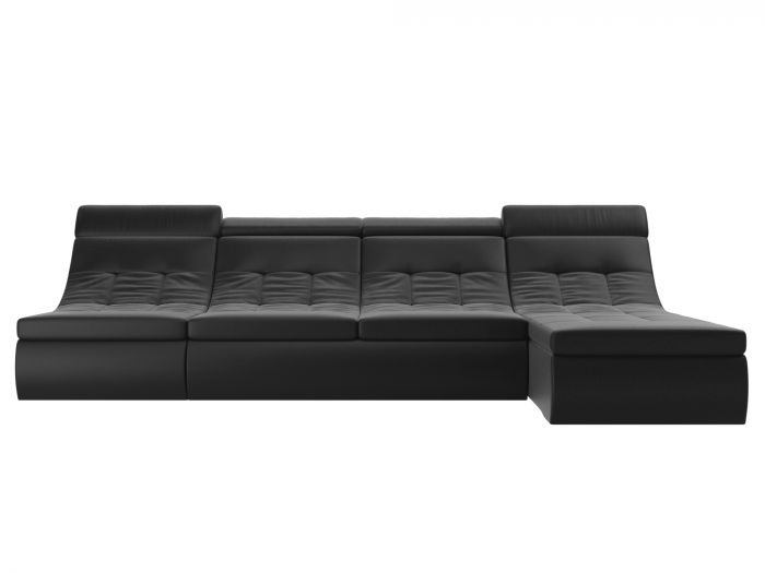 105575 Угловой модульный диван Холидей Люкс | Экокожа | Черный
