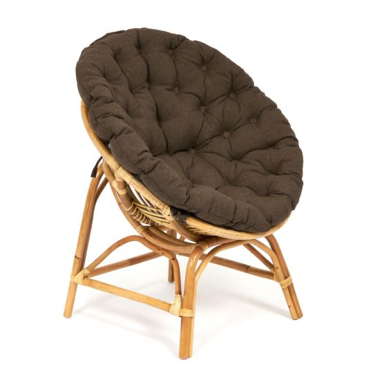Кресло "PAPASAN CLEO ECO" - с подушкой - Natural (натуральный), ткань Коричневый, 3М7-147